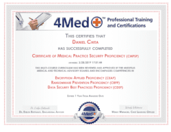 Certificate of Medical Practice Security Proficiency