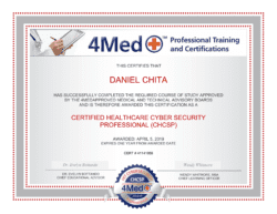 CATS IT Technician, Daniel Chita, HIPAA and Cybersecurity Compliant 3 Certified Healthcare Cyber Security Professional